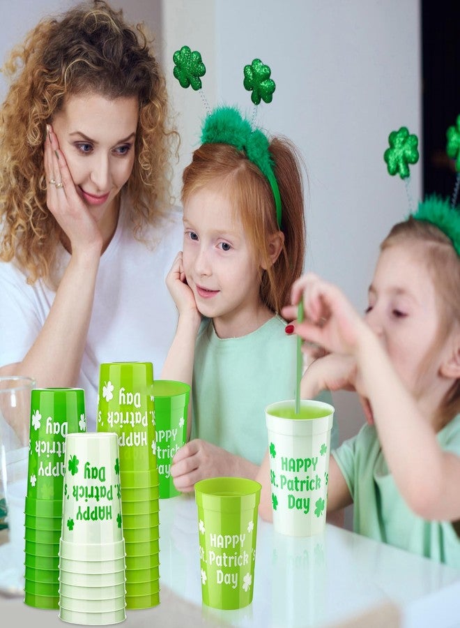 ماكس تشيك مجموعة ماكس تشيك من 120 كوبًا لحفلات عيد القديس باتريك، أكواب بلاستيكية للاستخدام مرة واحدة سعة 10 أونصات بتصميم نفل محظوظ ونبات البرسيم الأيرلندي، مثالية للأطفال والكبار، لتزيين حفلات المشروبات. - Image 4